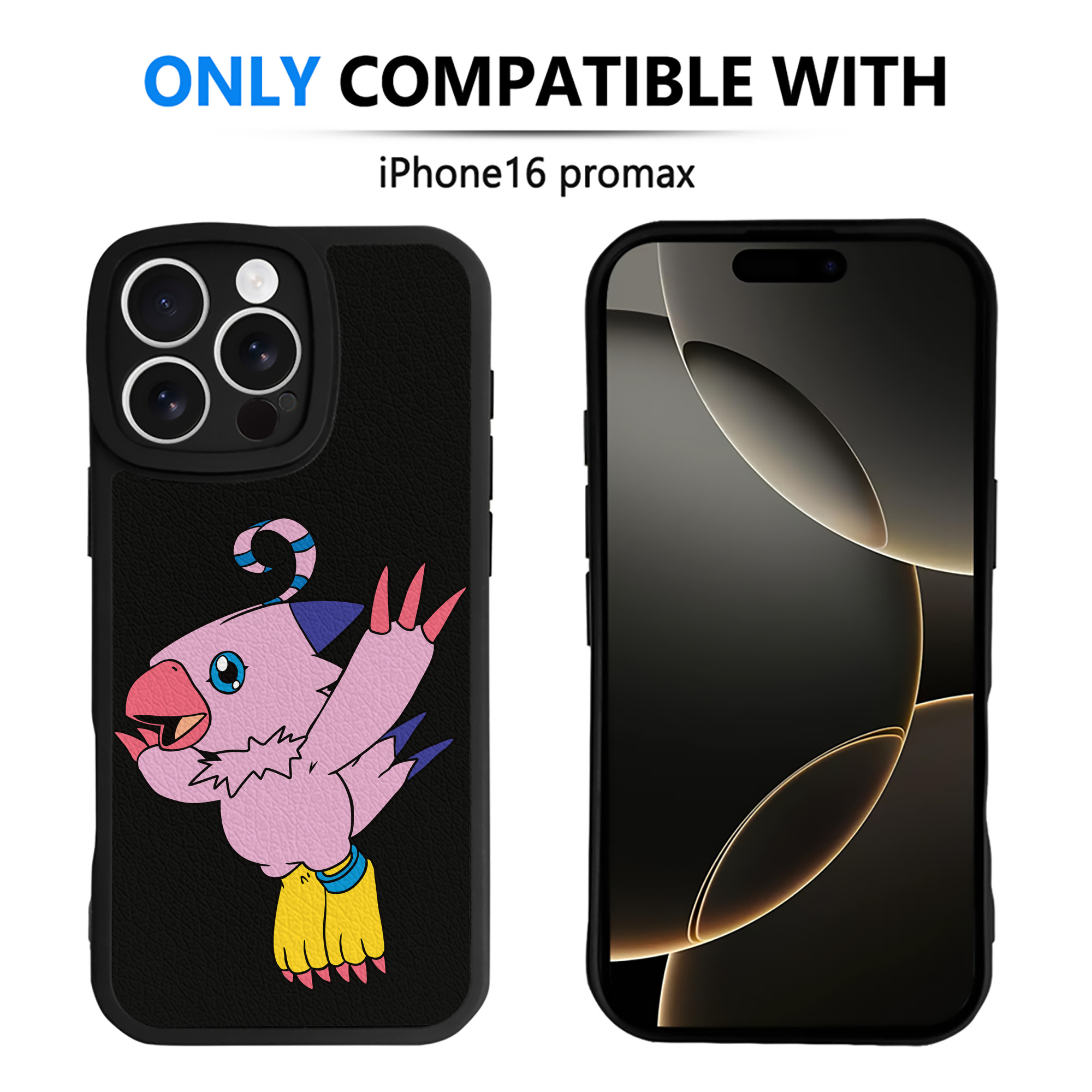 （画像用） Digimon デジタルモンスター/デジモン 【iPhone 16シリーズ対応】シリコンスマホケース（レザー調） 材質：シリコン